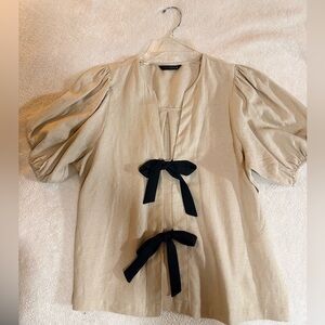 Zara Linen Bow Top (never worn)